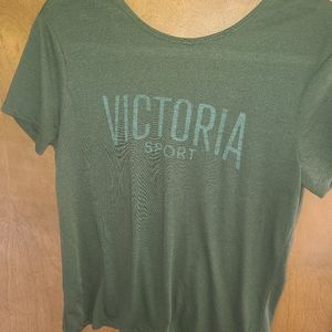 🦩 3/$30 Victoria's Secret Sport Green Scoop Back Tshirt